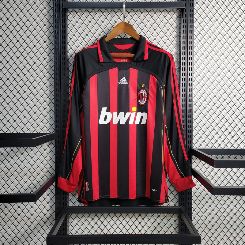 Camiseta AC Milan 2006/07 I (Home) Manga Larga Retro - Hombre