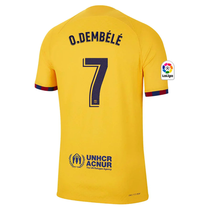 Camiseta Ousmane Dembélé Barcelona 22/23 Versión del Jugador Senyera IV (Fourth) - Hombre